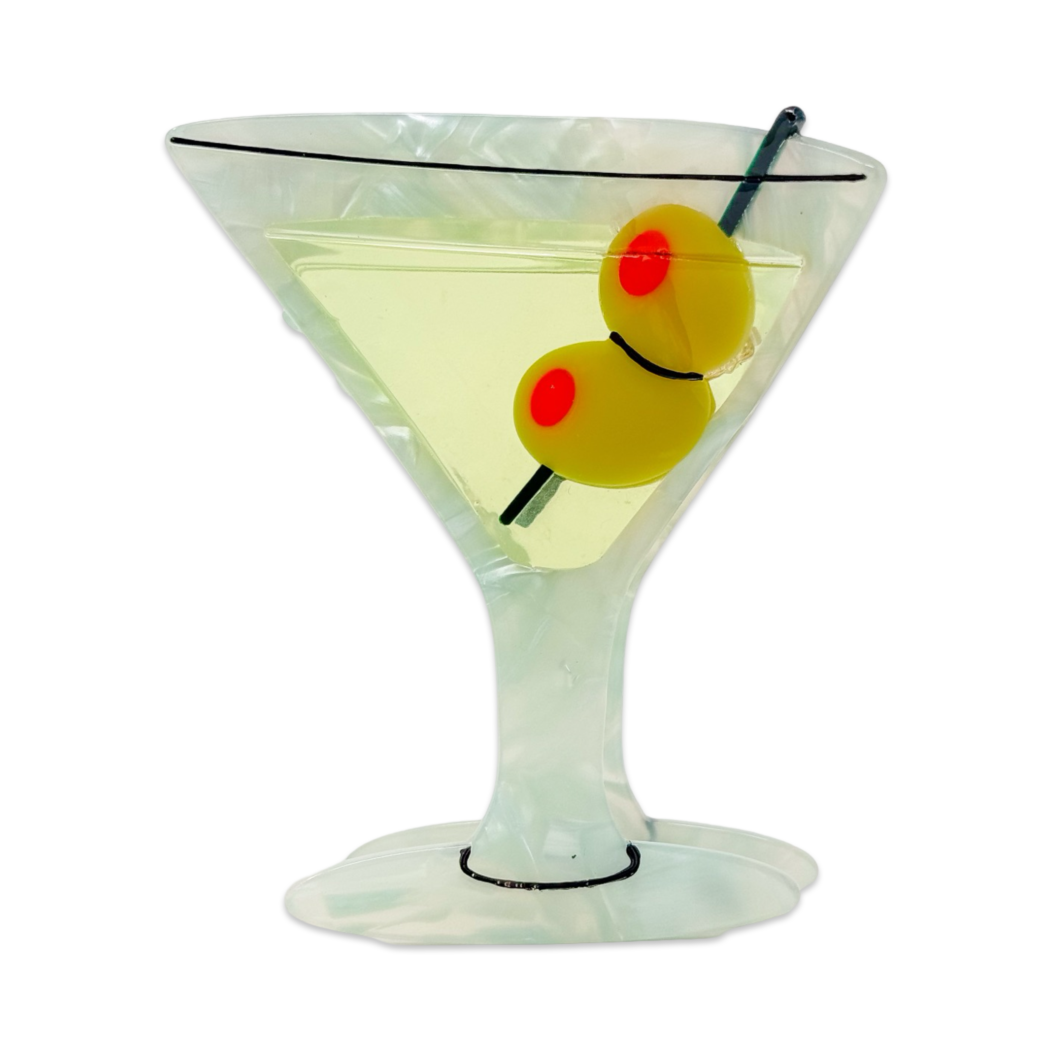 Large Martini Hair Claw Clip