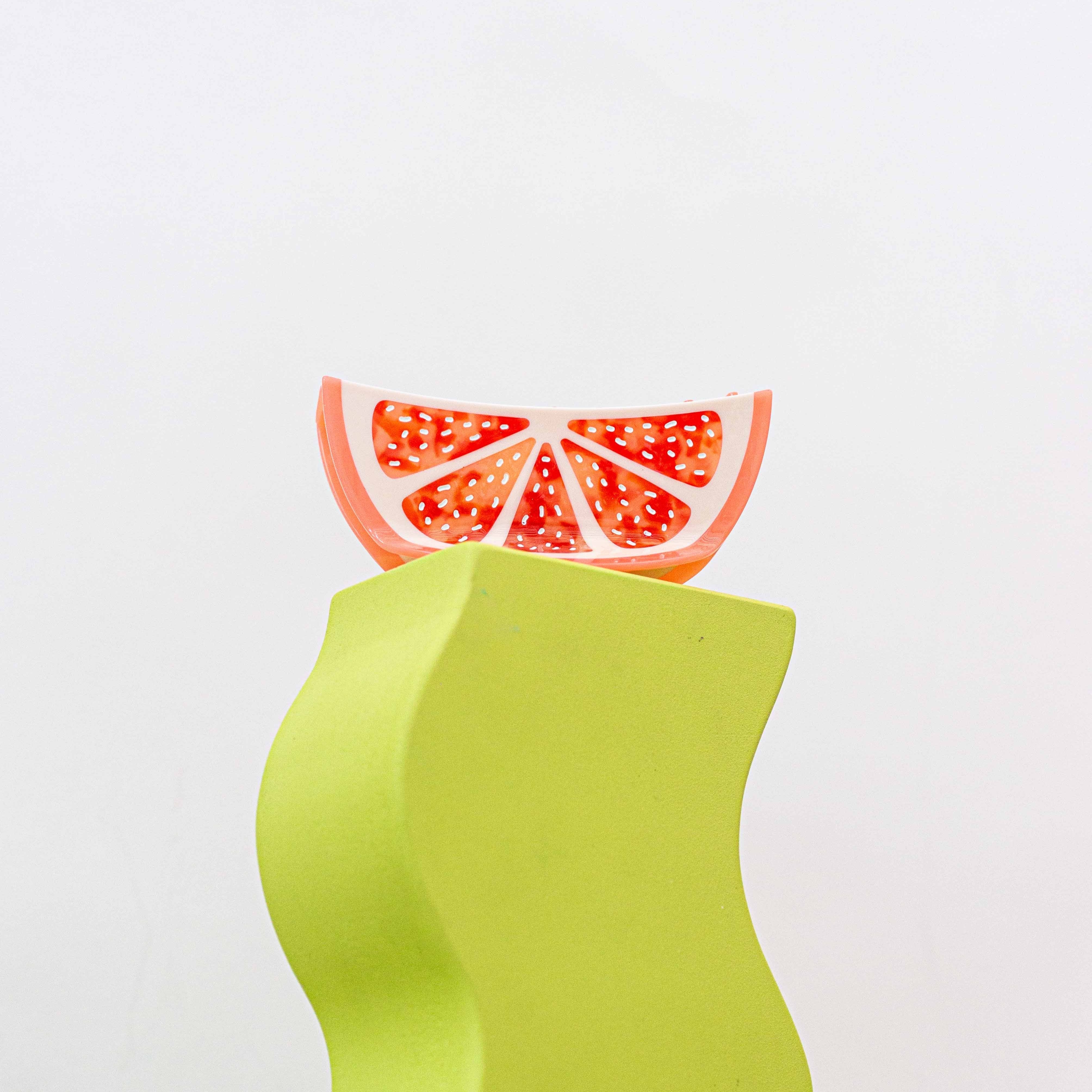 Xl Grapefruit Slice Hair Claw Clip