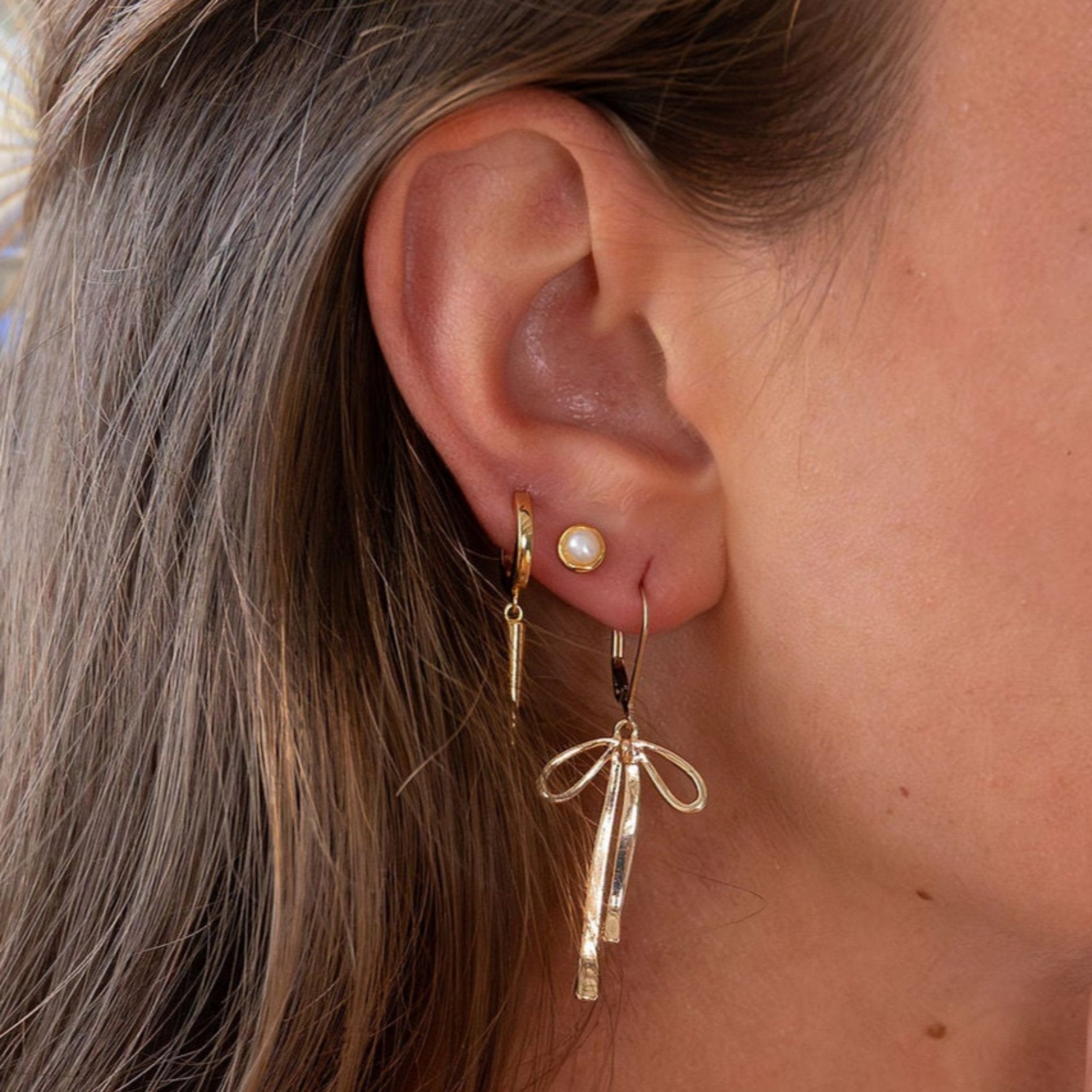 Spike Drop Huggie Hoops