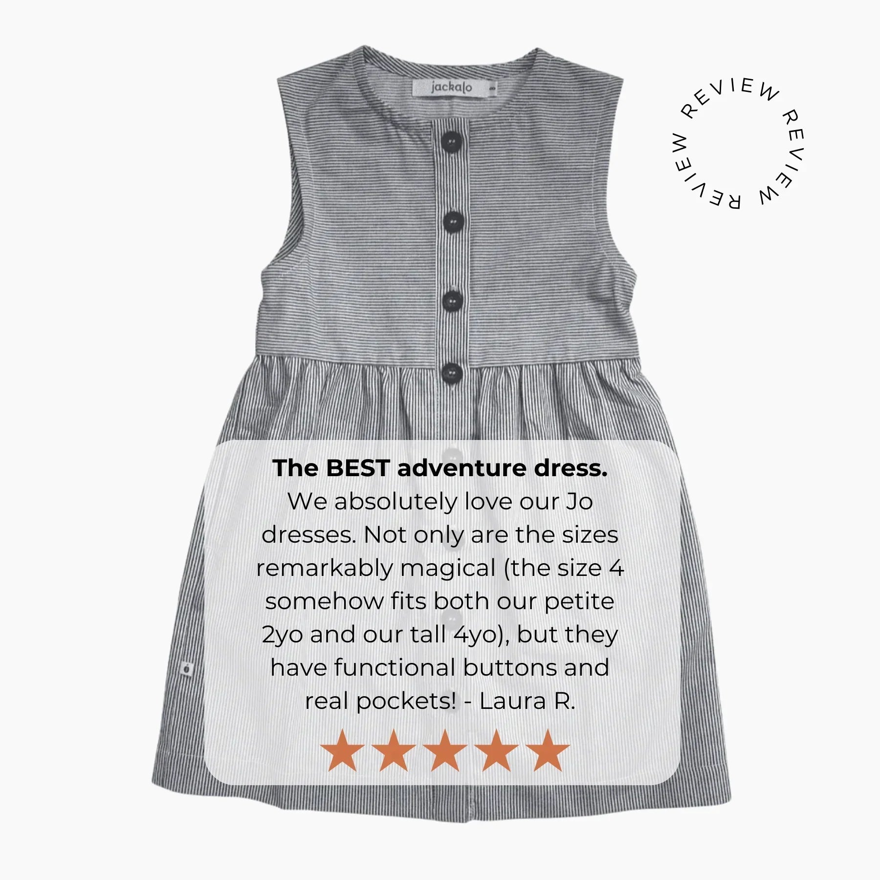 Jo Dress- Engineer's Stripe