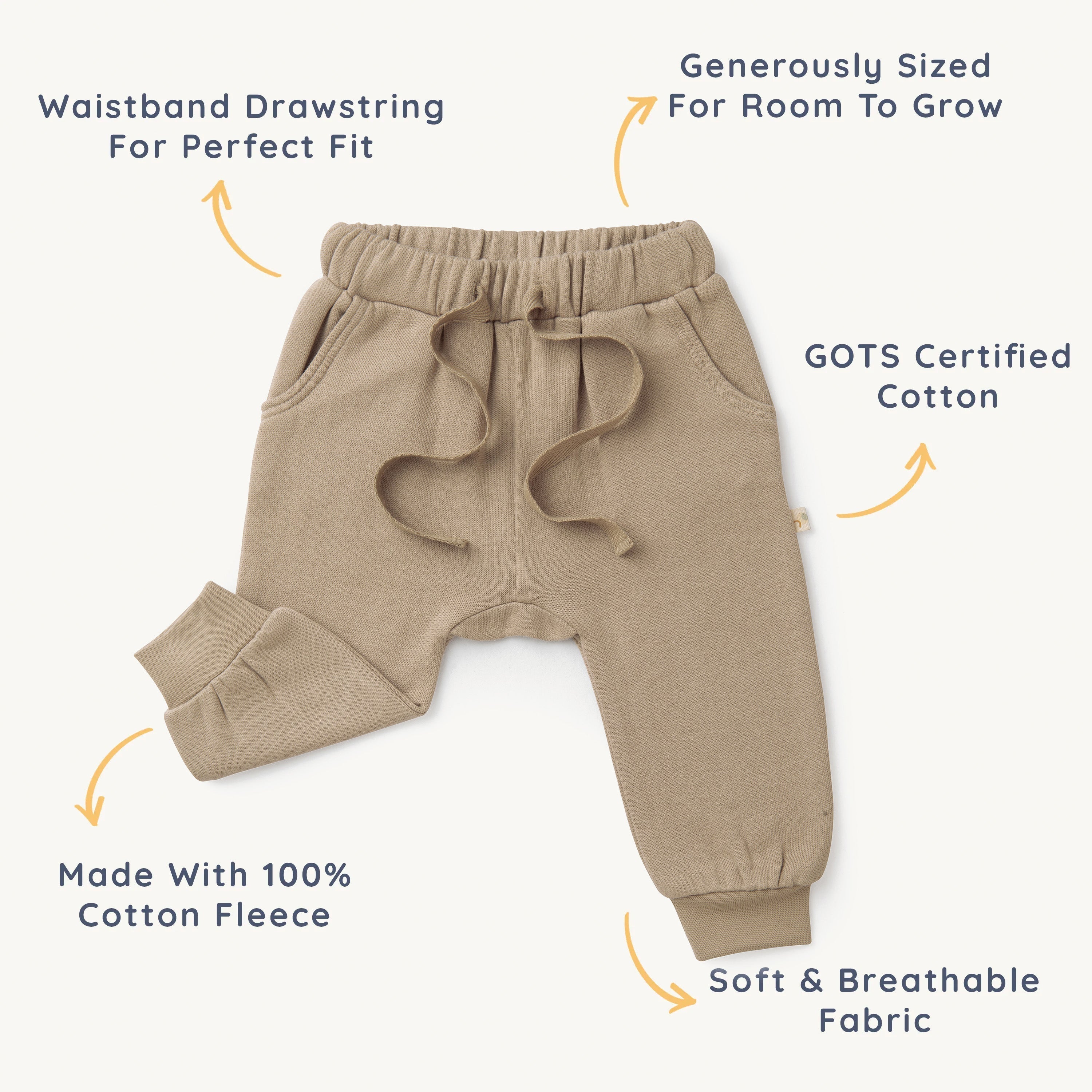 Organic Jogger Pants - Mocha