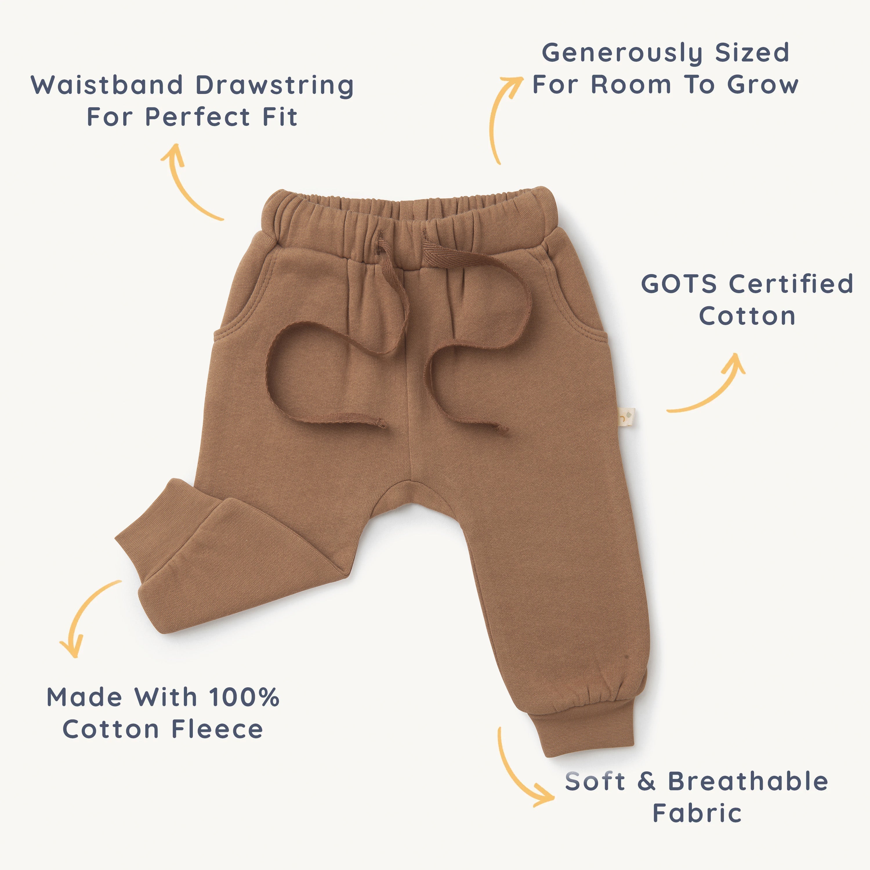 Organic Jogger Pants - Cocoa