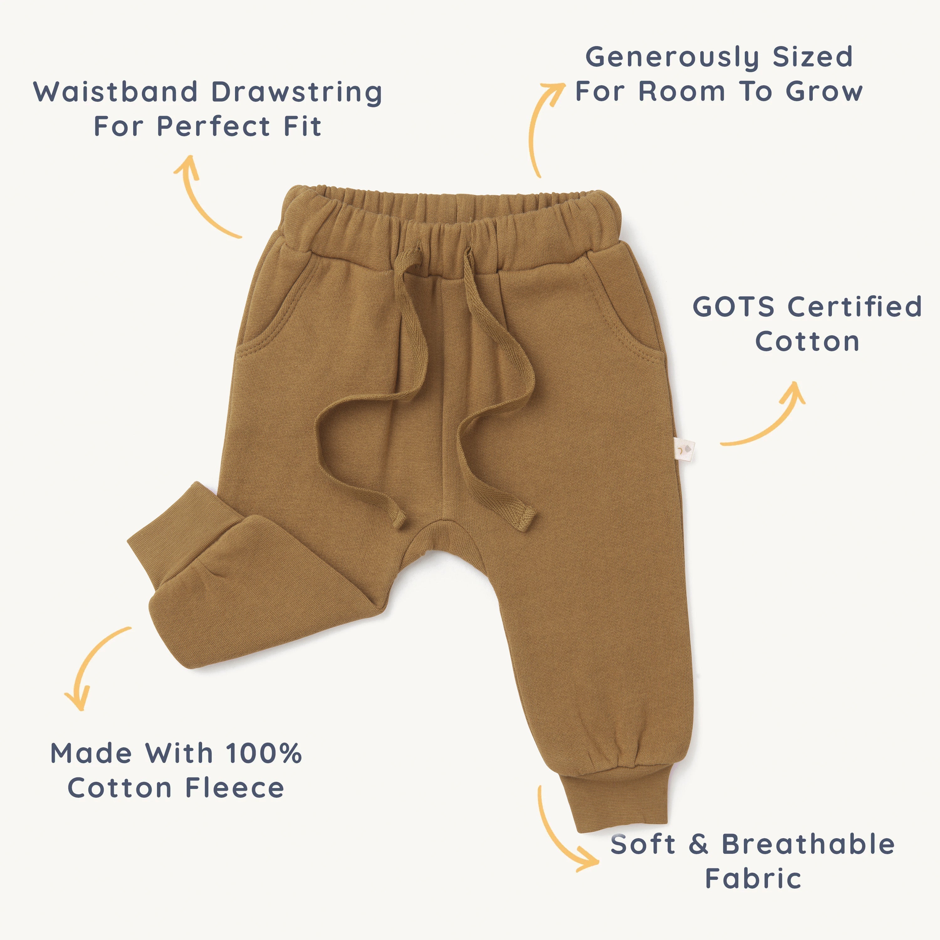 Organic Jogger Pants - Tan