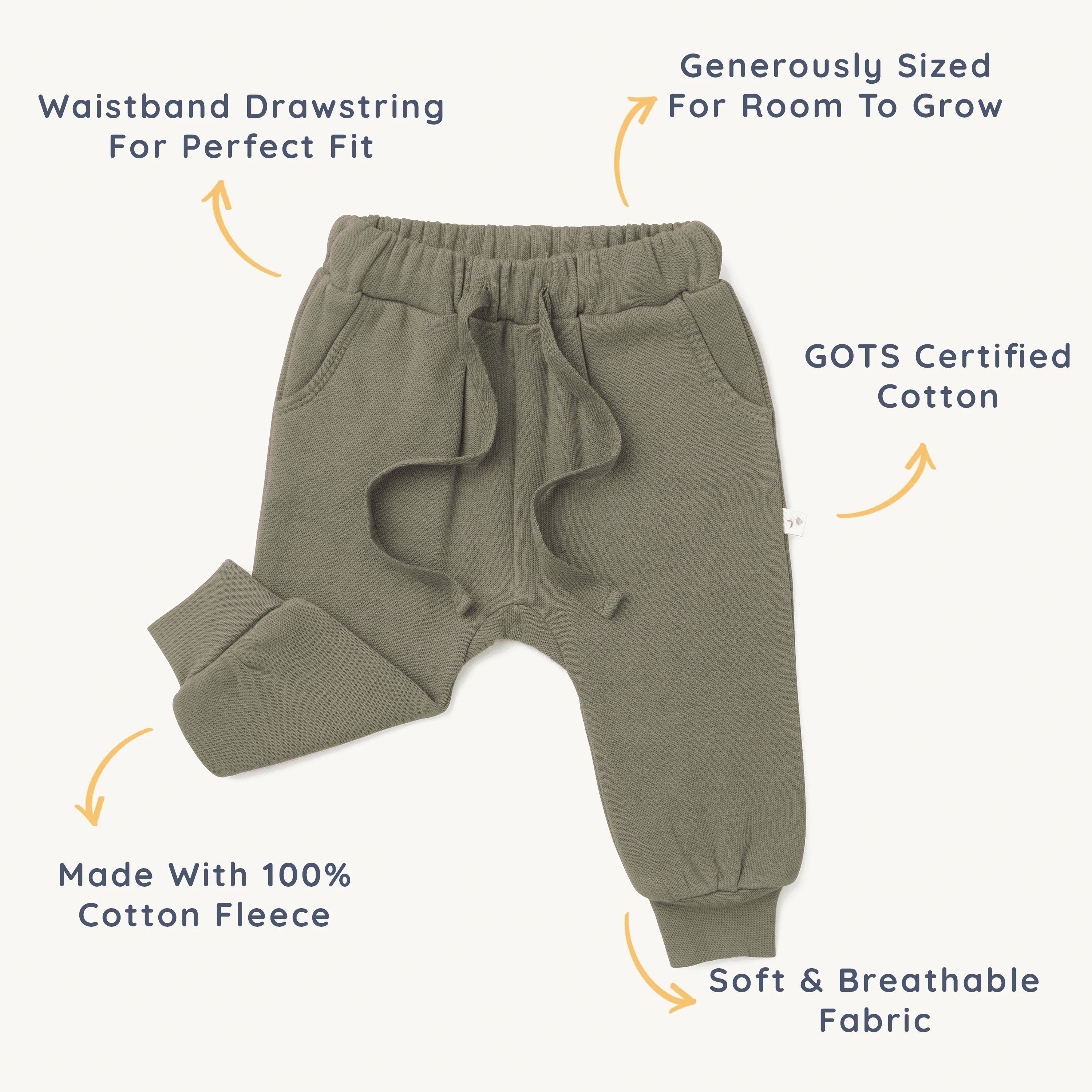 Organic Jogger Pants - Olive