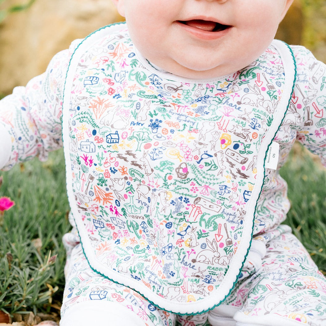 Bunny Garden Baby Bib - Bunny Garden - Wild Flower Multi