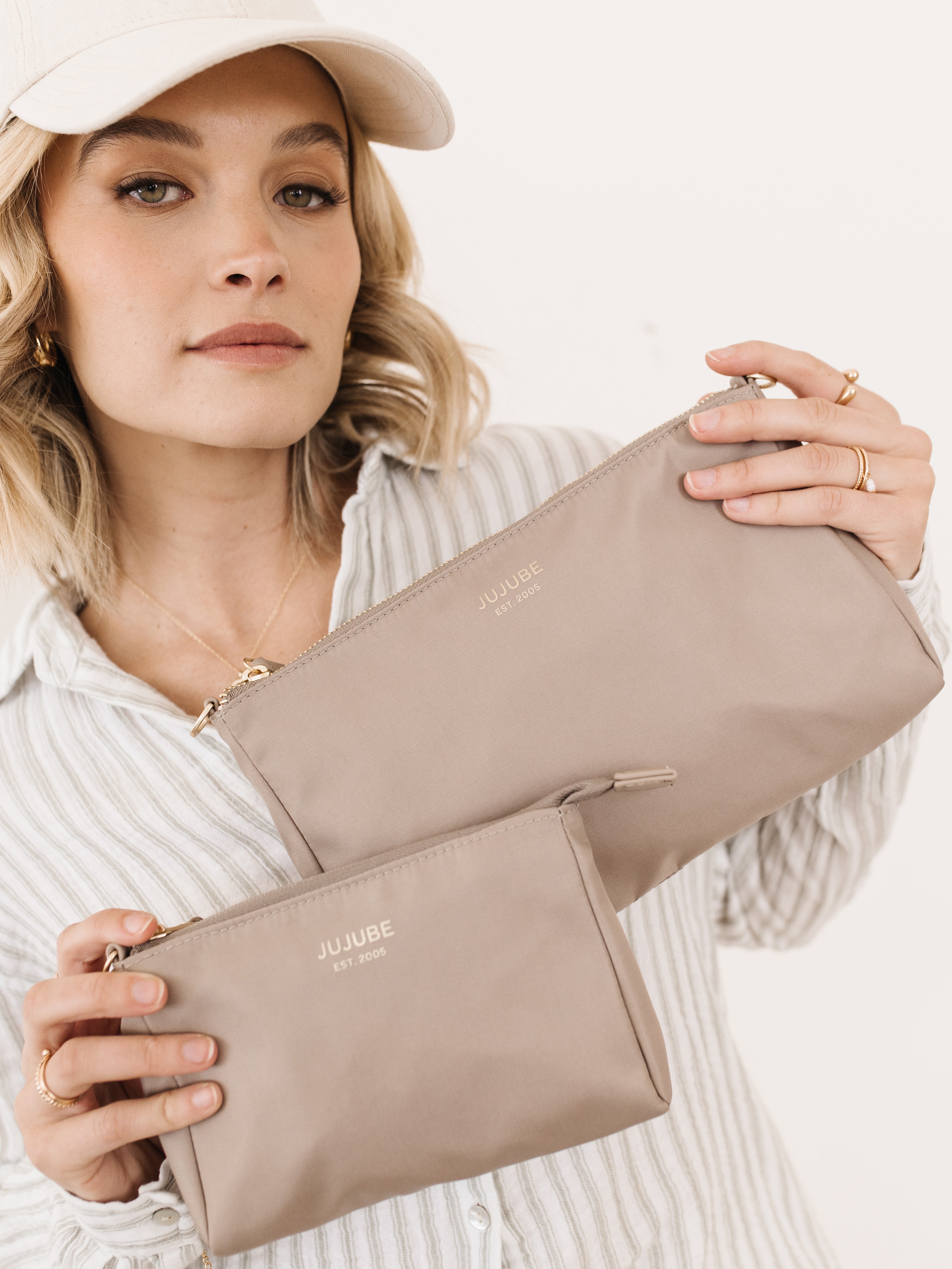 3-piece Pouch Clutch Purse Set - Taupe