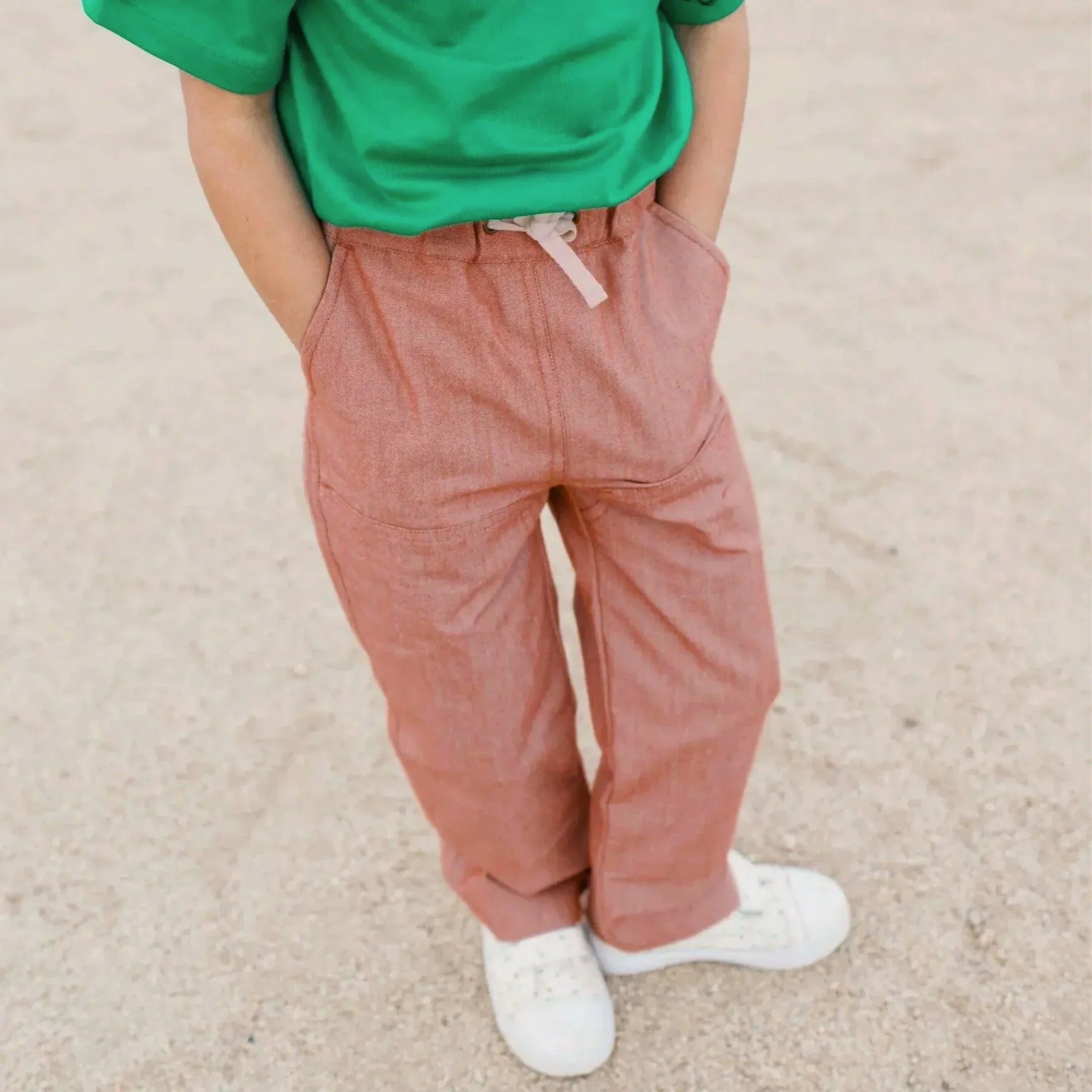 Jules Pants - Orange Chambray