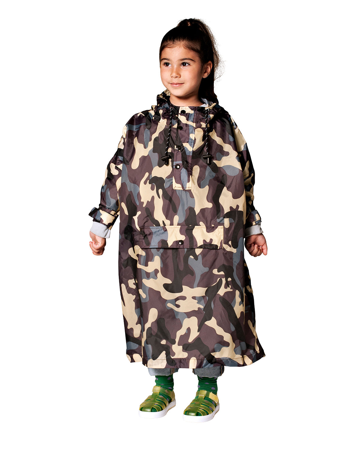 Kids Rain Poncho Jungle Camo
