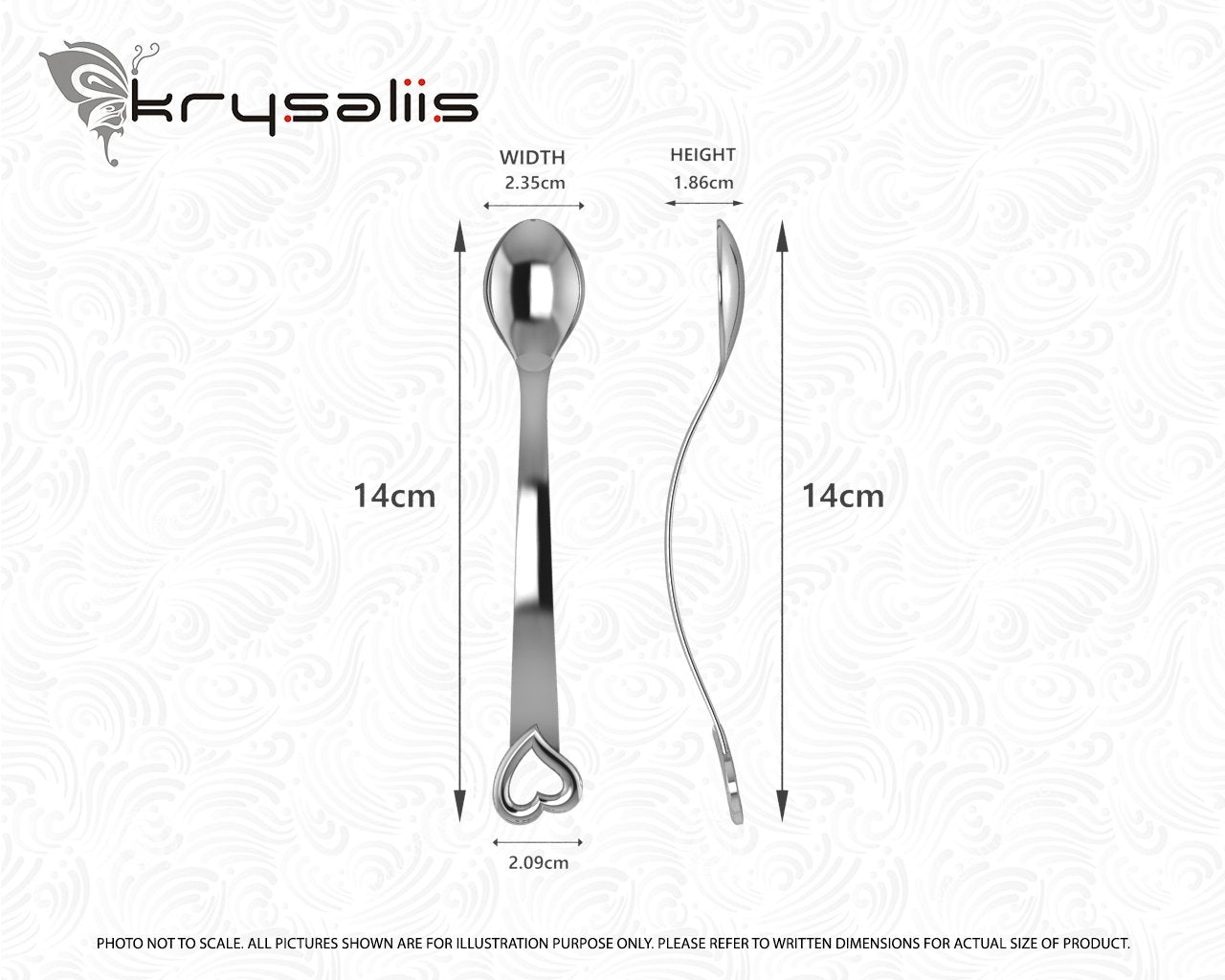 Heart Sterling Silver Baby Feeding Spoon By Krysaliis