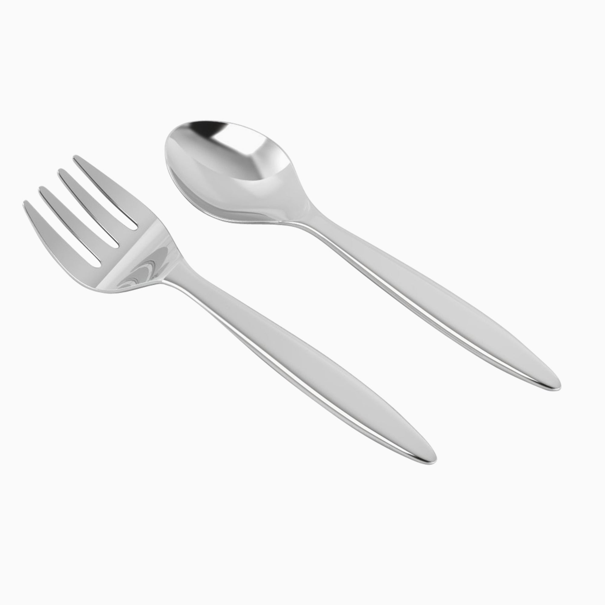 Classic Sterling Silver Baby Spoon & Fork Set By Krysaliis