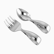 Beaded Loop Sterling Silver Baby Spoon & Fork Set By Krysaliis