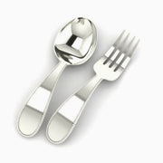 Beaded Sterling Silver Baby Spoon & Fork Set By Krysaliis