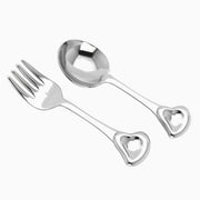 Sterling Silver Sweetheart Baby Spoon & Fork Set By Krysaliis