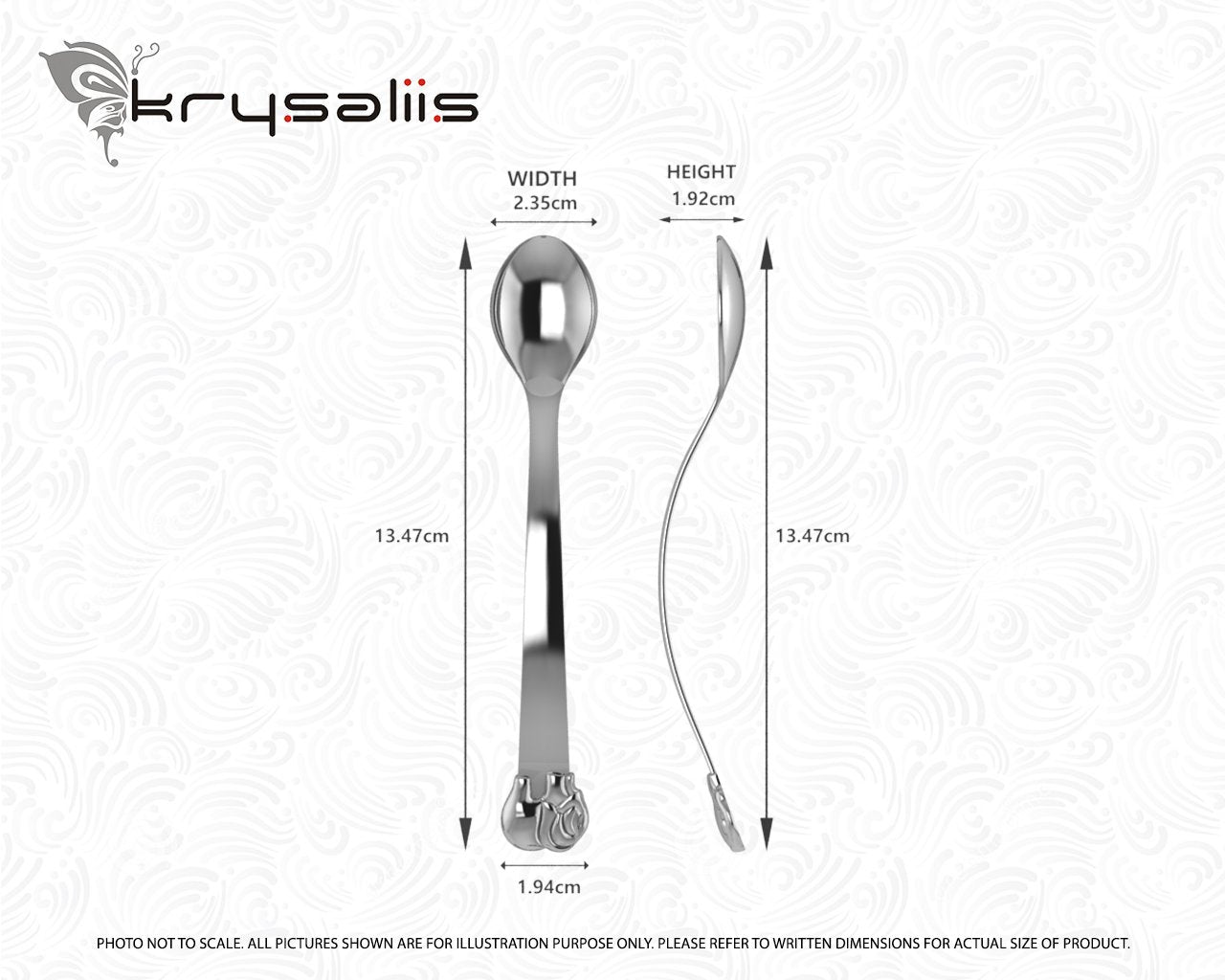 Sterling Silver Elephant Baby Feeding Spoon By Krysaliis