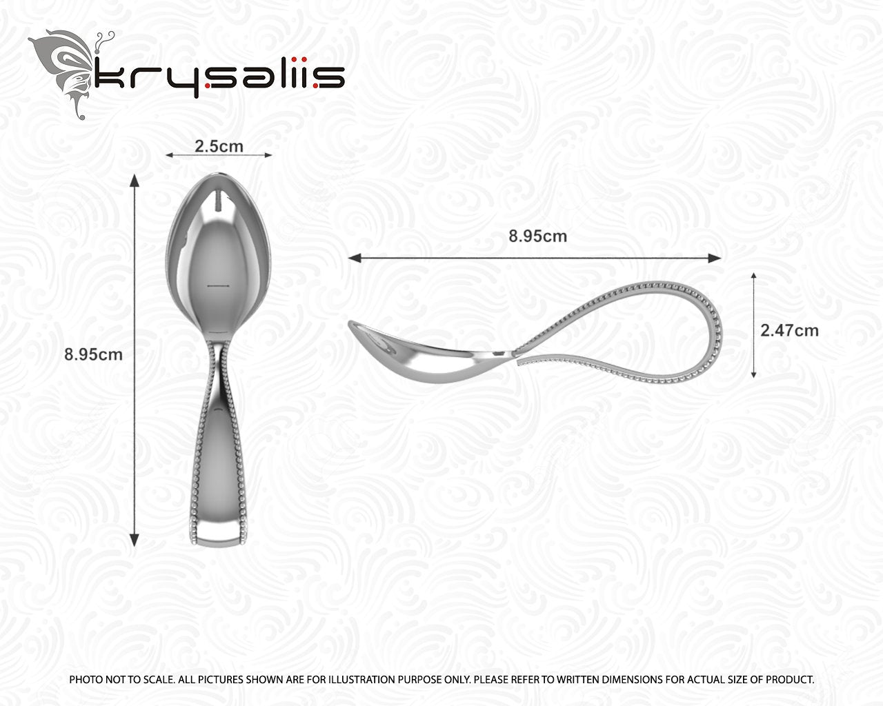Beaded Loop Silver Plated Baby Spoon By Krysaliis