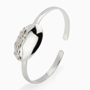 Sterling Silver Baby Floral Id Bracelet Bangle By Krysaliis