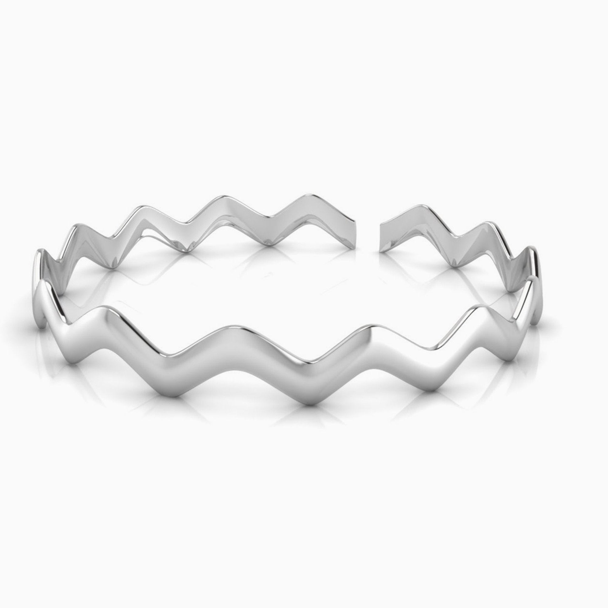 Sterling Silver Baby Zigzag Bracelet Bangle By Krysaliis