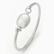 Oval Sterling Silver Baby Bracelet Bangle By Krysaliis