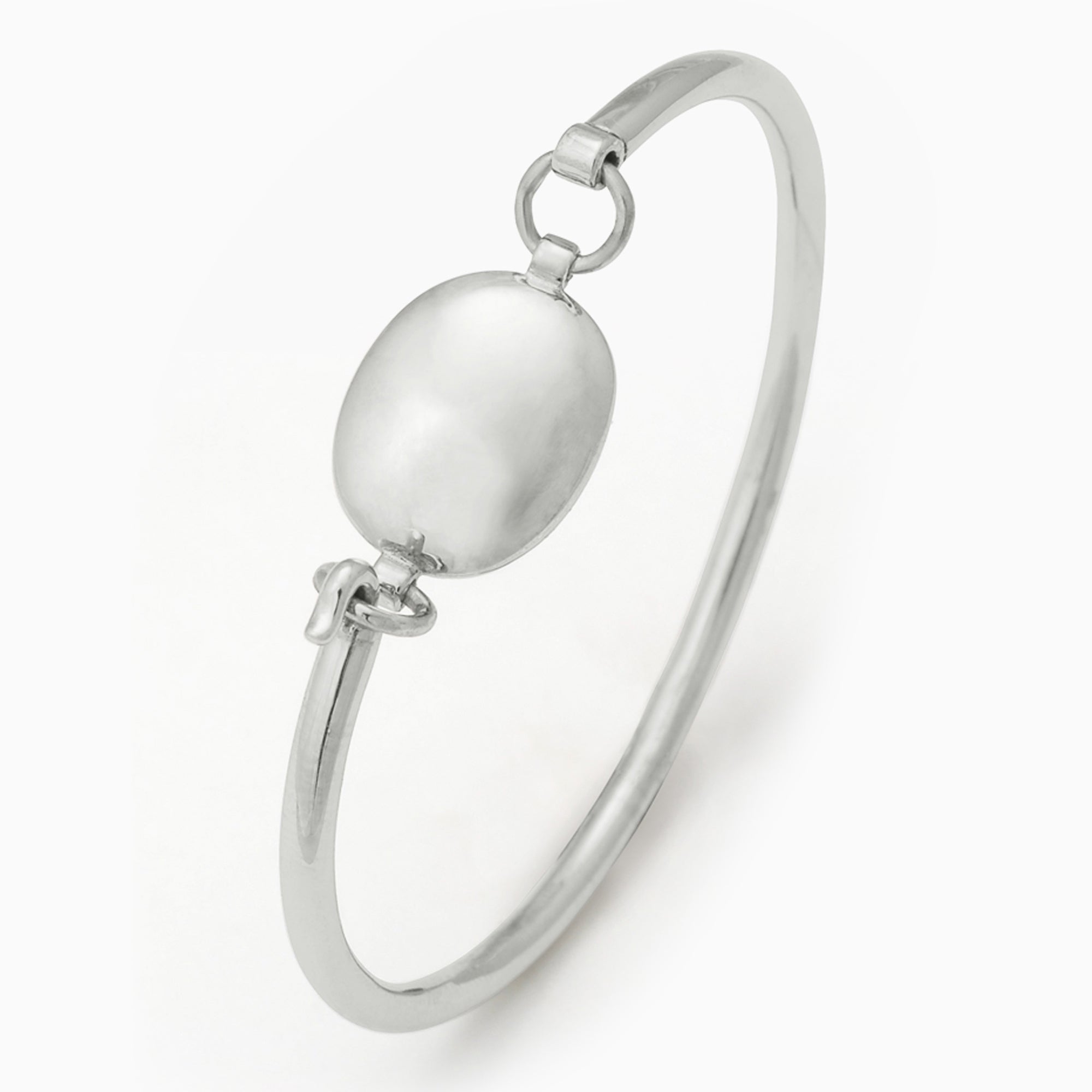 Oval Sterling Silver Baby Bracelet Bangle By Krysaliis