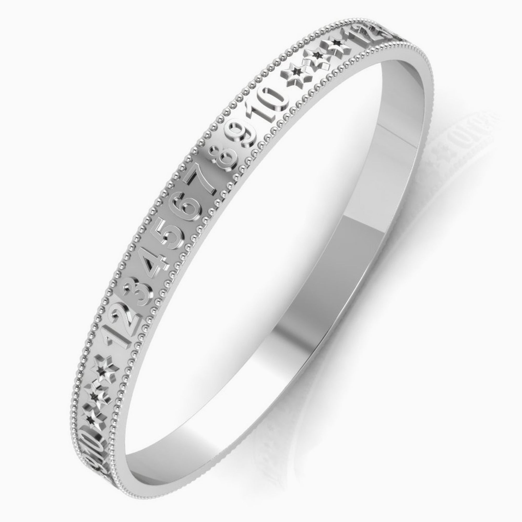 Sterling Silver 123 Baby Bracelet Bangle By Krysaliis