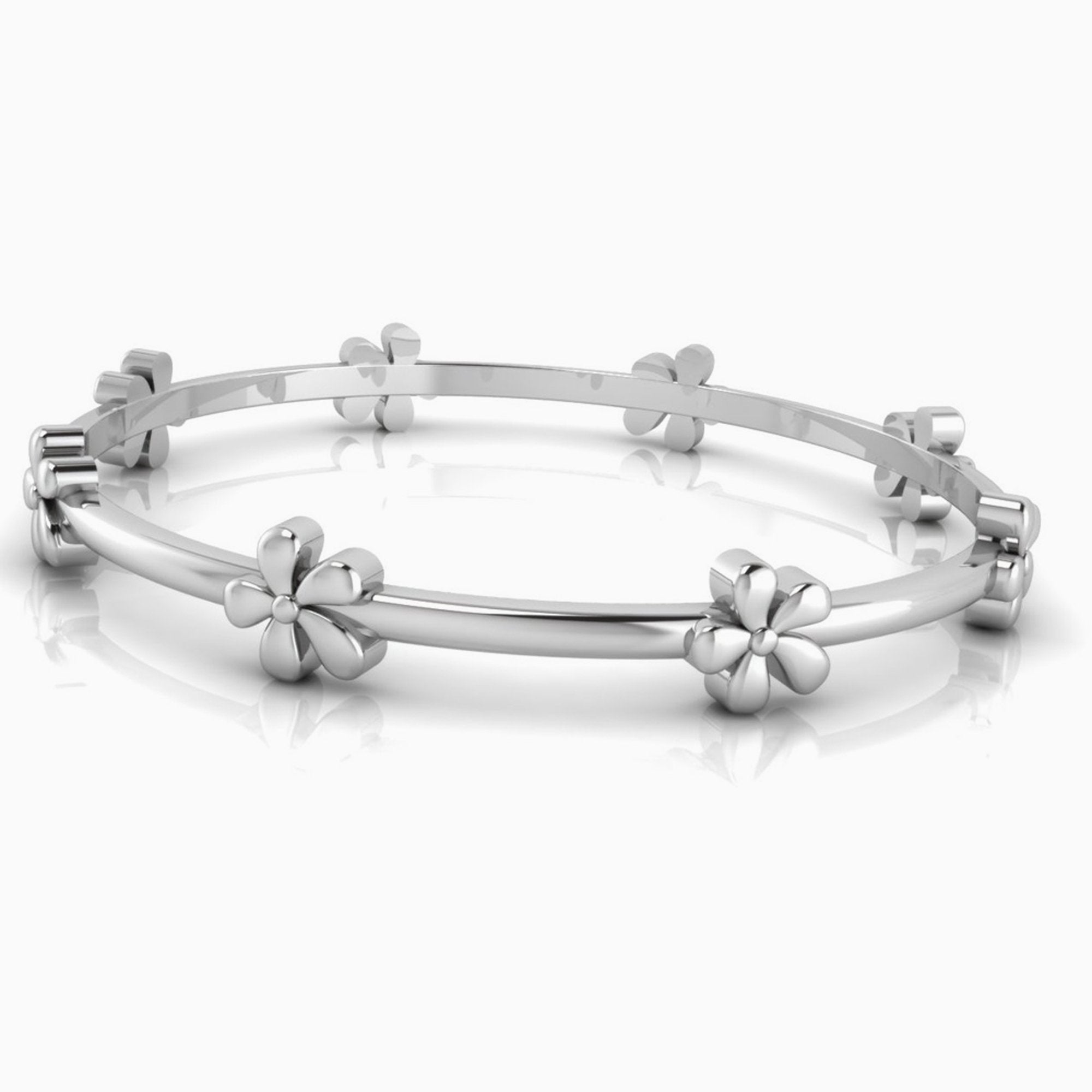 Sterling Silver Floret Baby Bracelet Bangle By Krysaliis