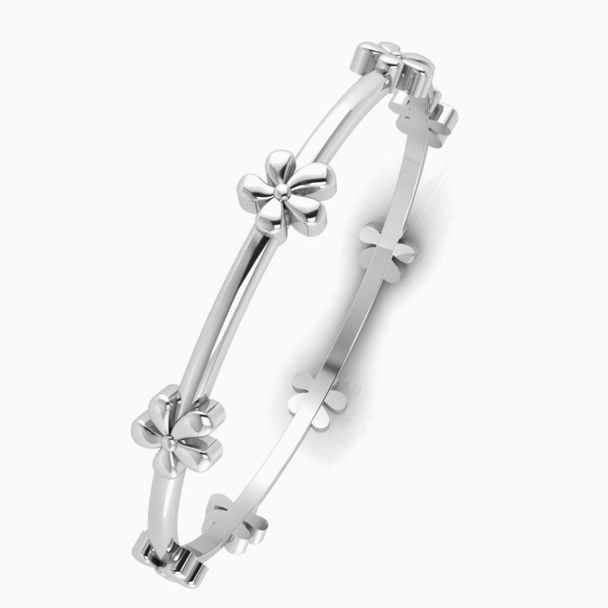 Sterling Silver Floret Baby Bracelet Bangle By Krysaliis