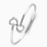 Sterling Silver Adjustable Duo Heart Baby Bracelet Bangle By Krysaliis