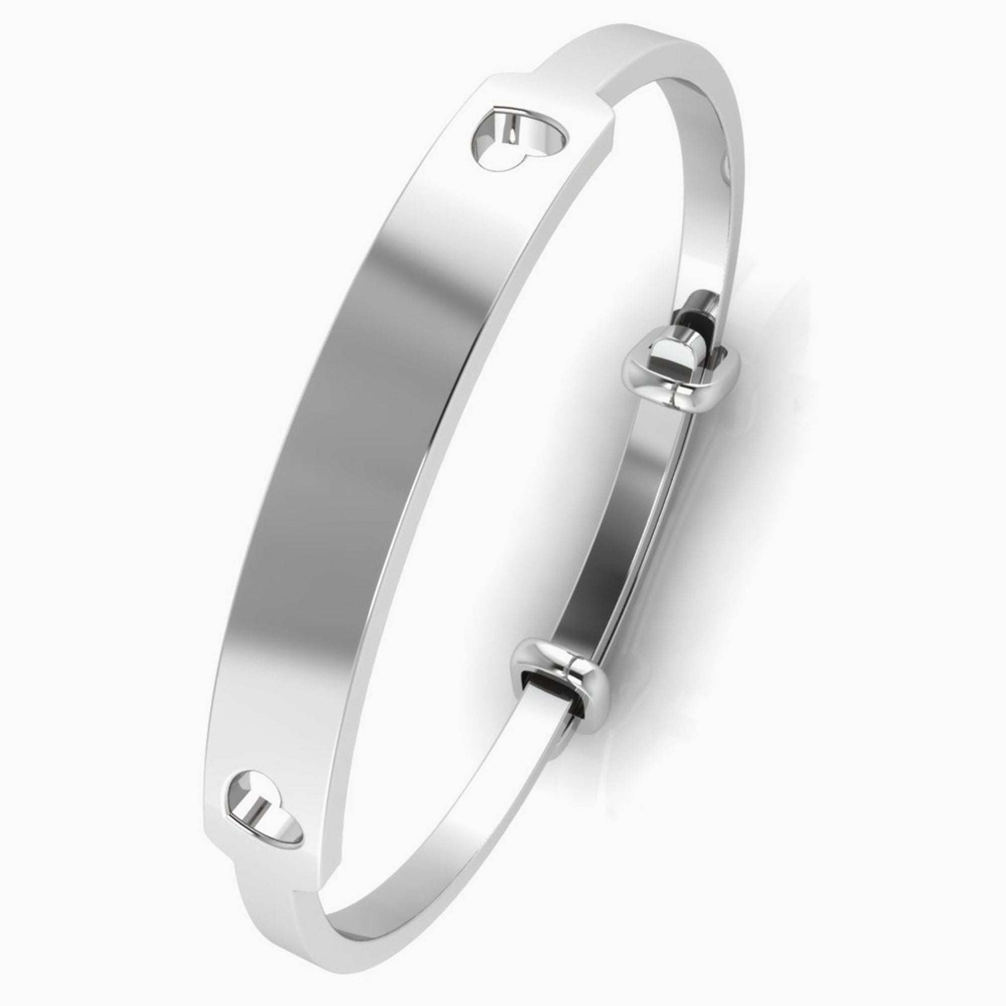 Sterling Silver Expandable Heart Bracelet Bangle By Krysaliis