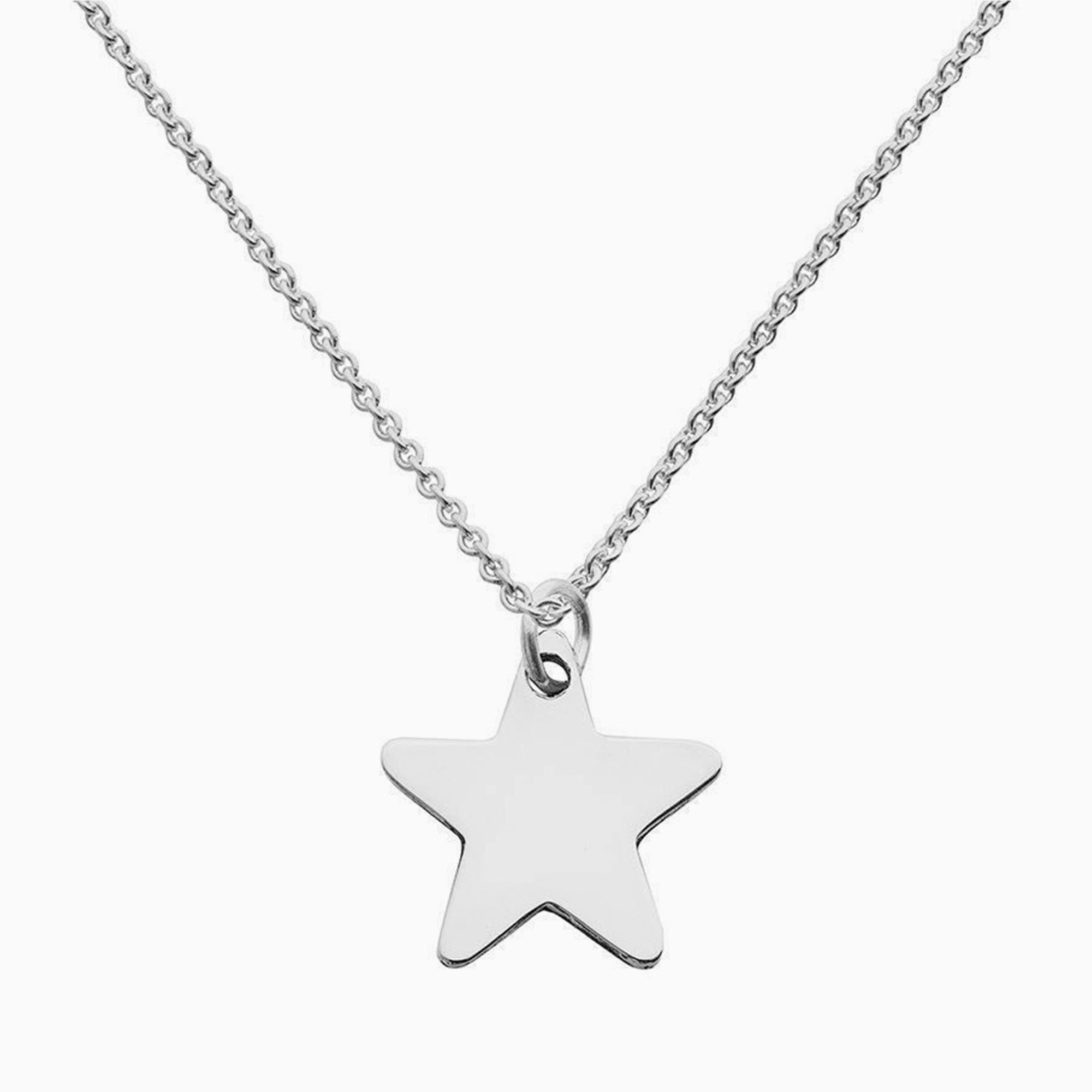 Sterling Silver Classic Engravable Star Baby Pendant With Chain By Krysaliis