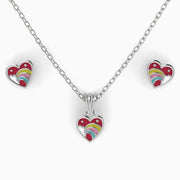 Sterling Silver Heart Baby Pendant & Earrings By Krysaliis