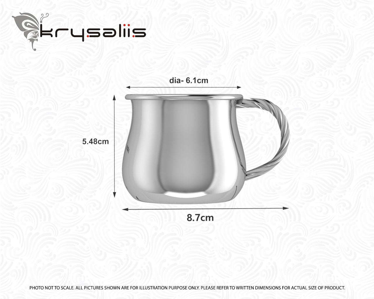 Krysaliis Silver Plated Baby Cup - Spiral