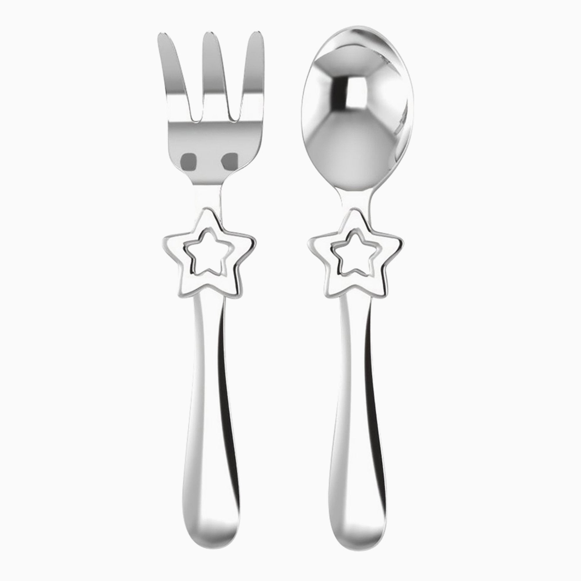 Star Silver Plated Baby Spoon And Fork Set By Krysaliis