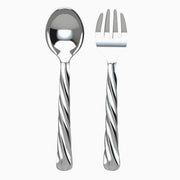Spiral Silver Plate Baby Spoon Fork Set By Krysaliis