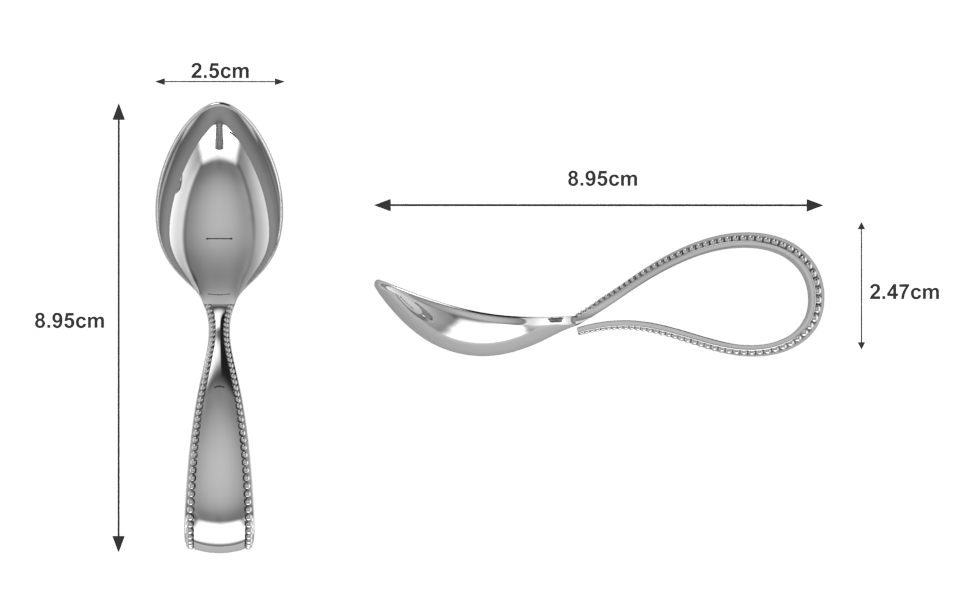 Beaded Loop Sterling Silver Baby Feeding Spoon By Krysaliis
