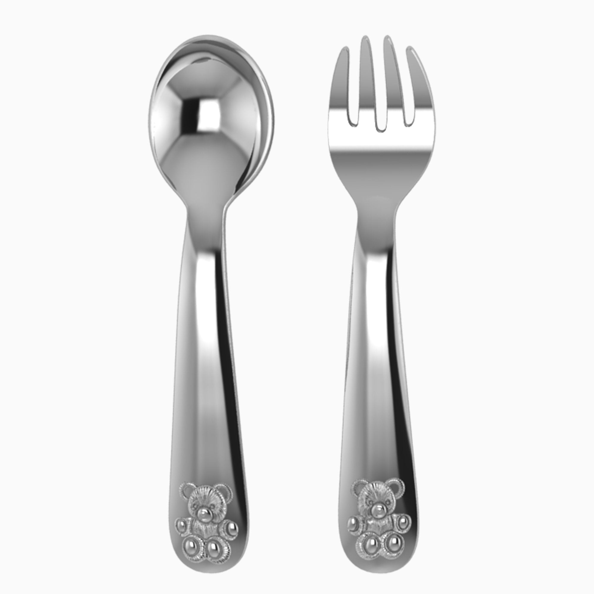Teddy Silver Plate Classic Spoon Fork Set By Krysaliis