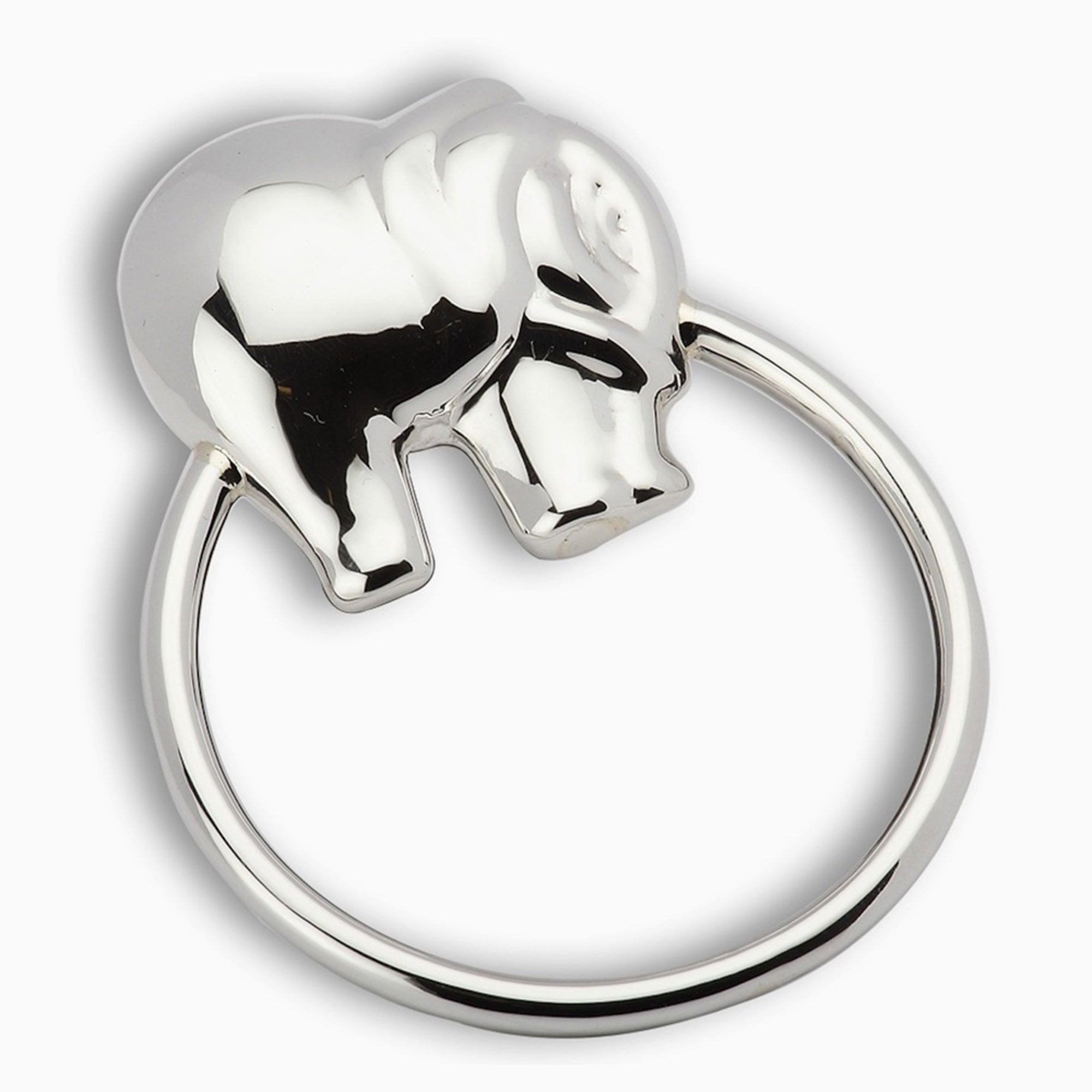 Krysaliis Sterling Silver Baby Rattle - Elephant Ring