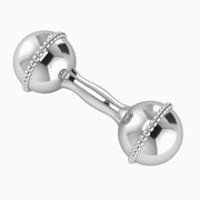 Krysaliis Sterling Silver Dumbbell Rattle - Mini Beaded