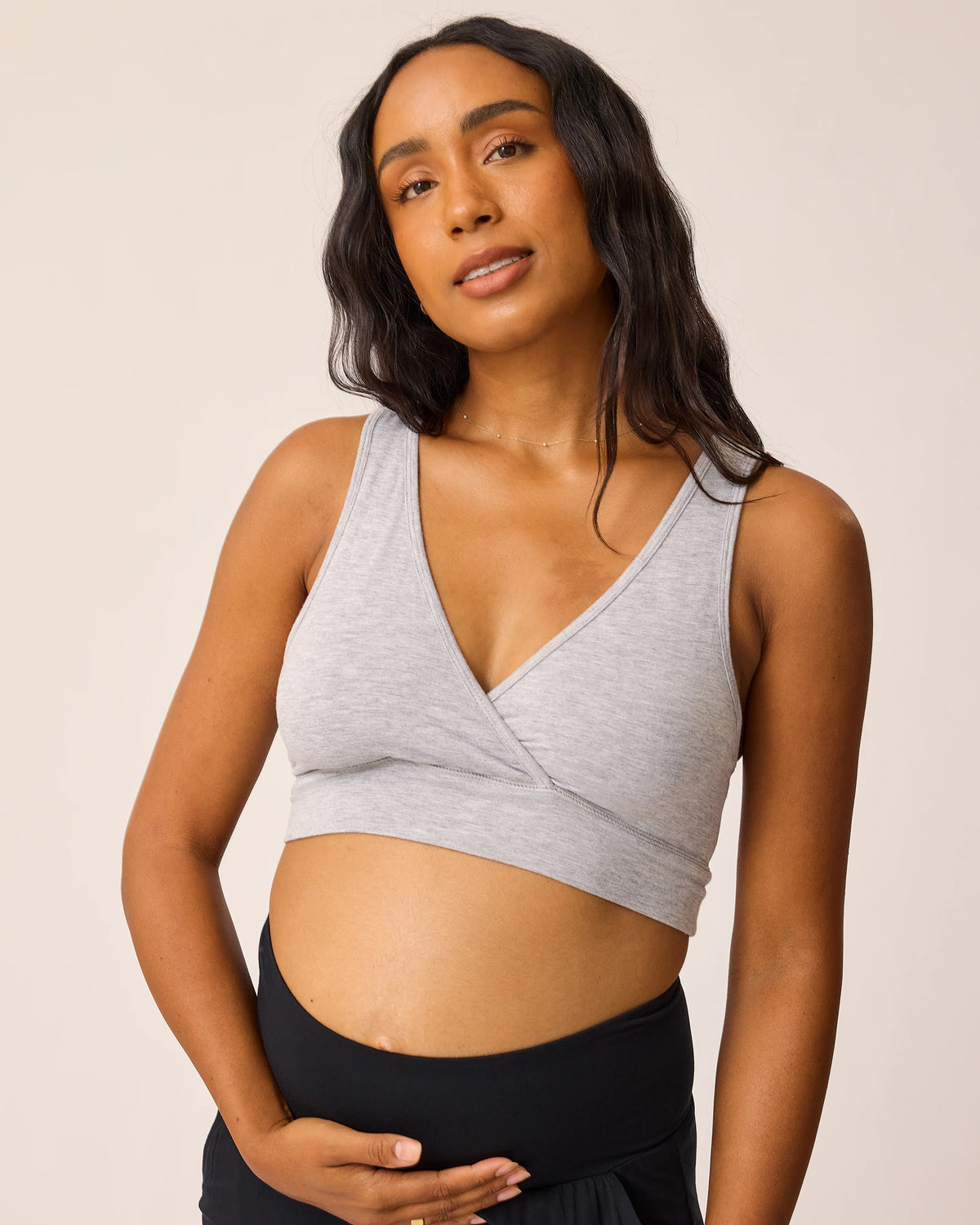 French Terry Racerback Nursing & Sleep Bra | Grey Heather