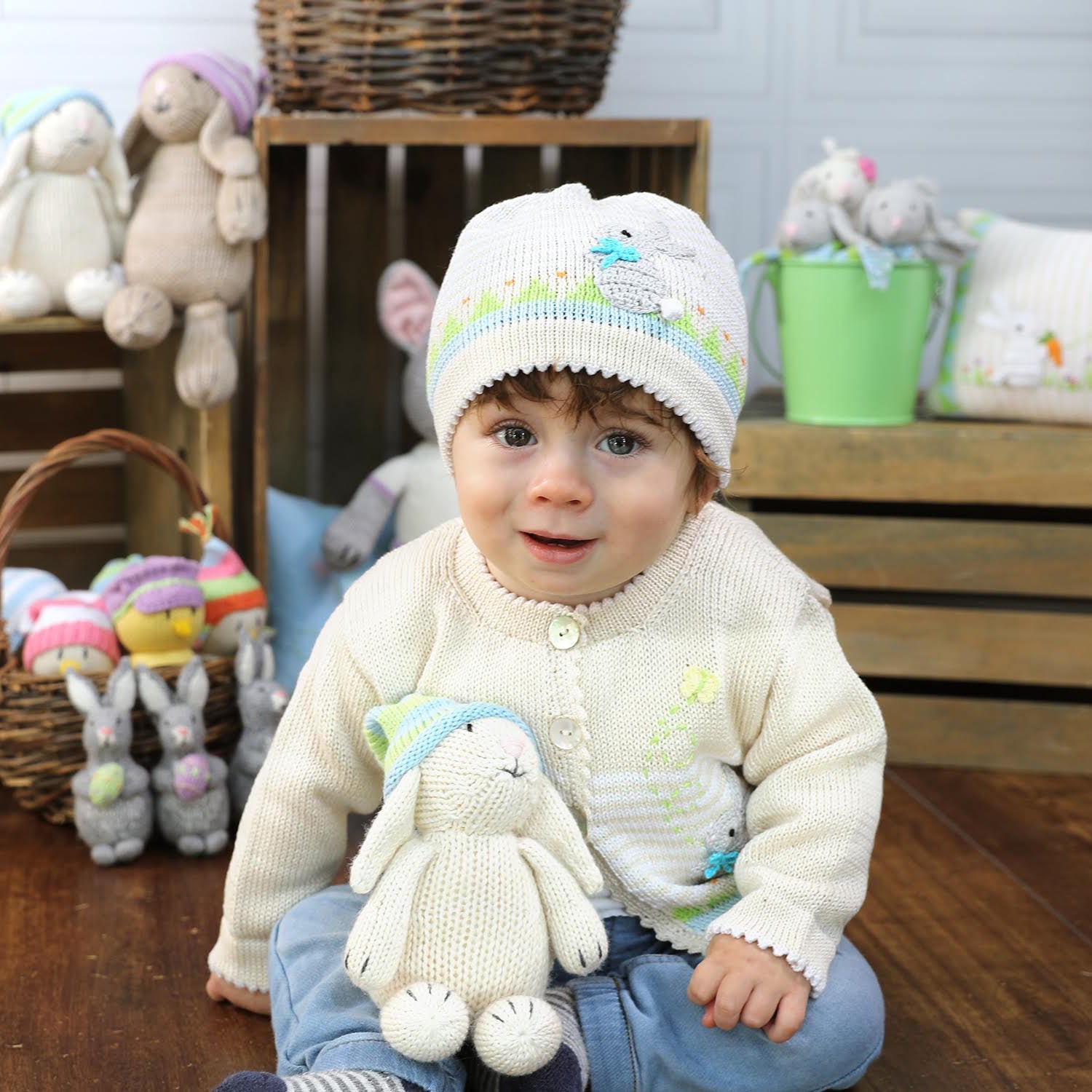 Easter Cardigan With Bunnies