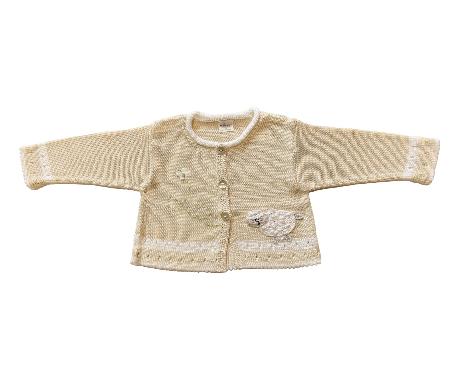 Lamb Cardigan, Ecru, Girls