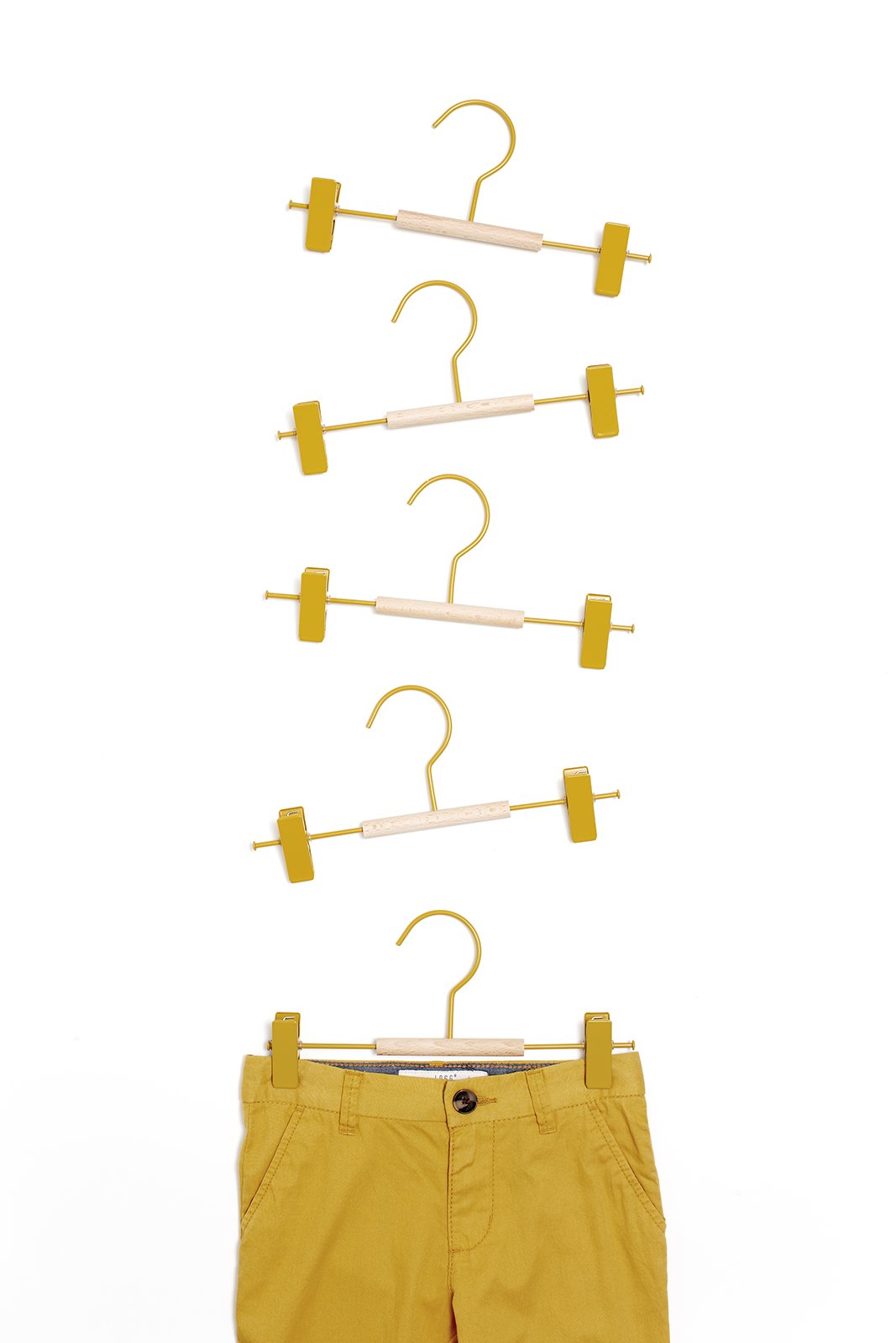 Kids Clip Hangers In Mustard