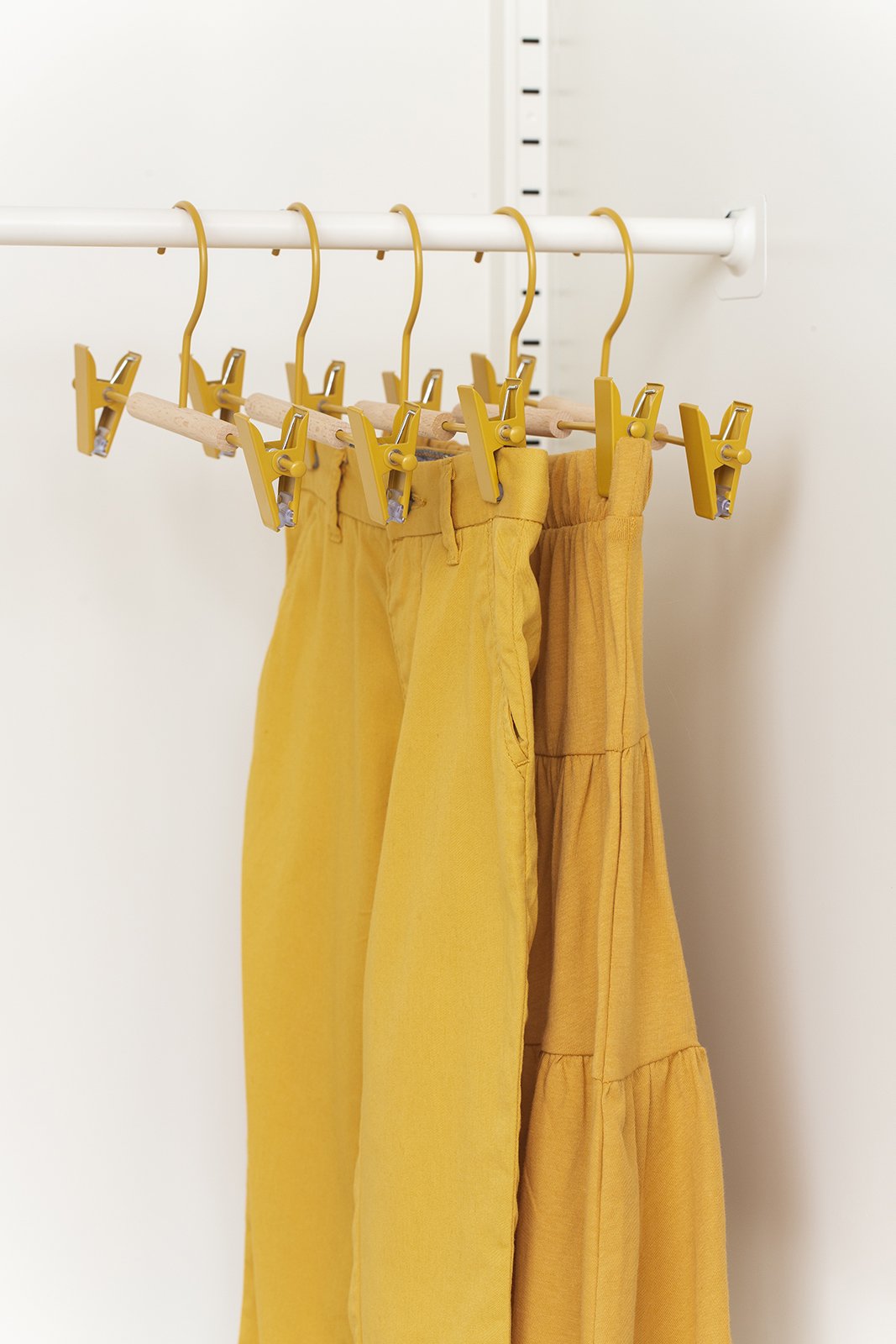 Kids Clip Hangers In Mustard