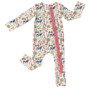 Kennedy Pink Farm Bamboo Ruffle Convertible Footie (pre-order)
