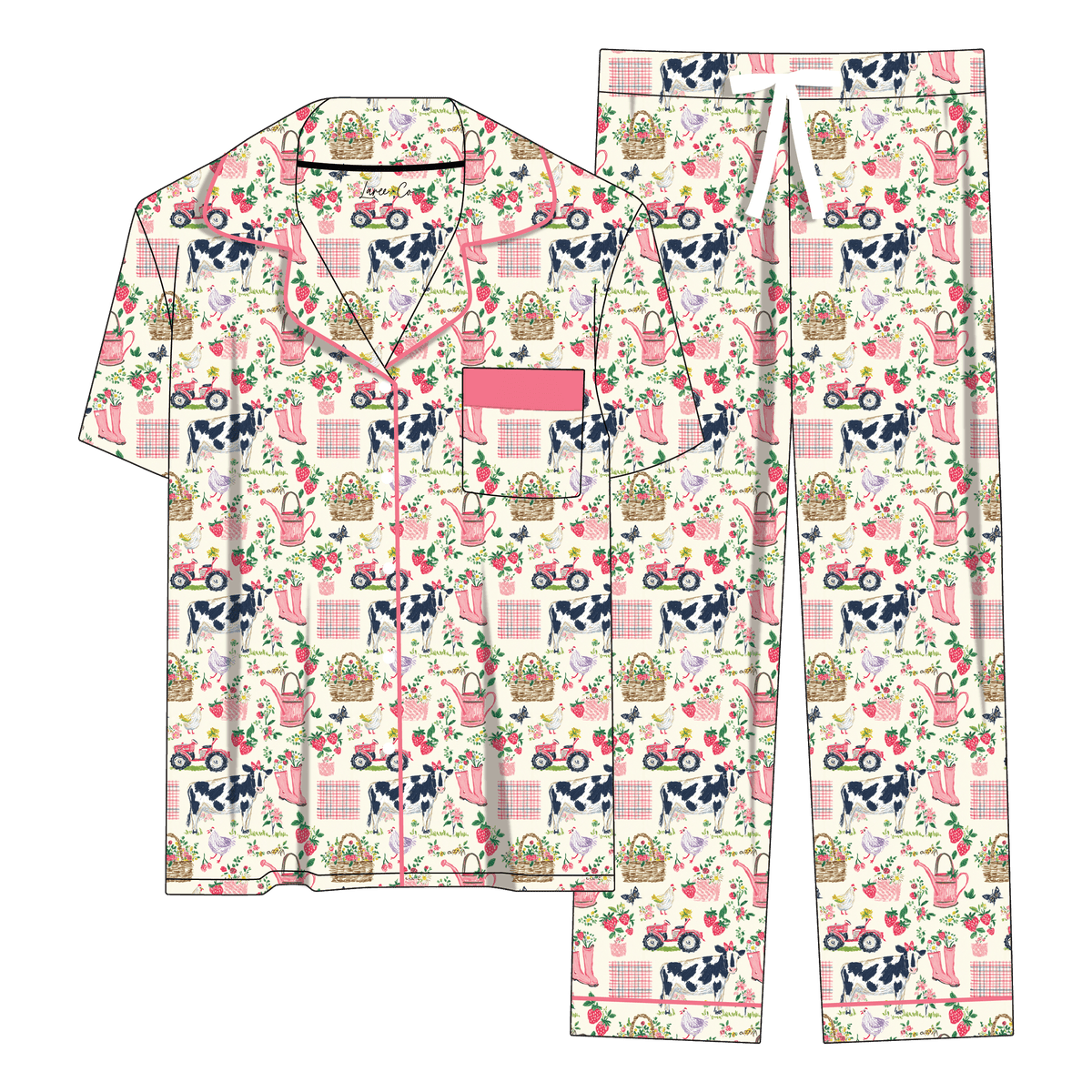 Kennedy Pink Farm Bamboo Women's Lounge Set (pre-order)