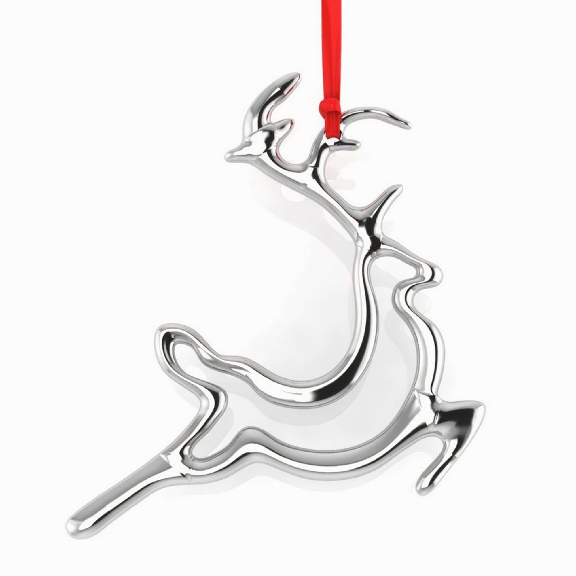 Sterling Silver Reindeer Christmas Ornament