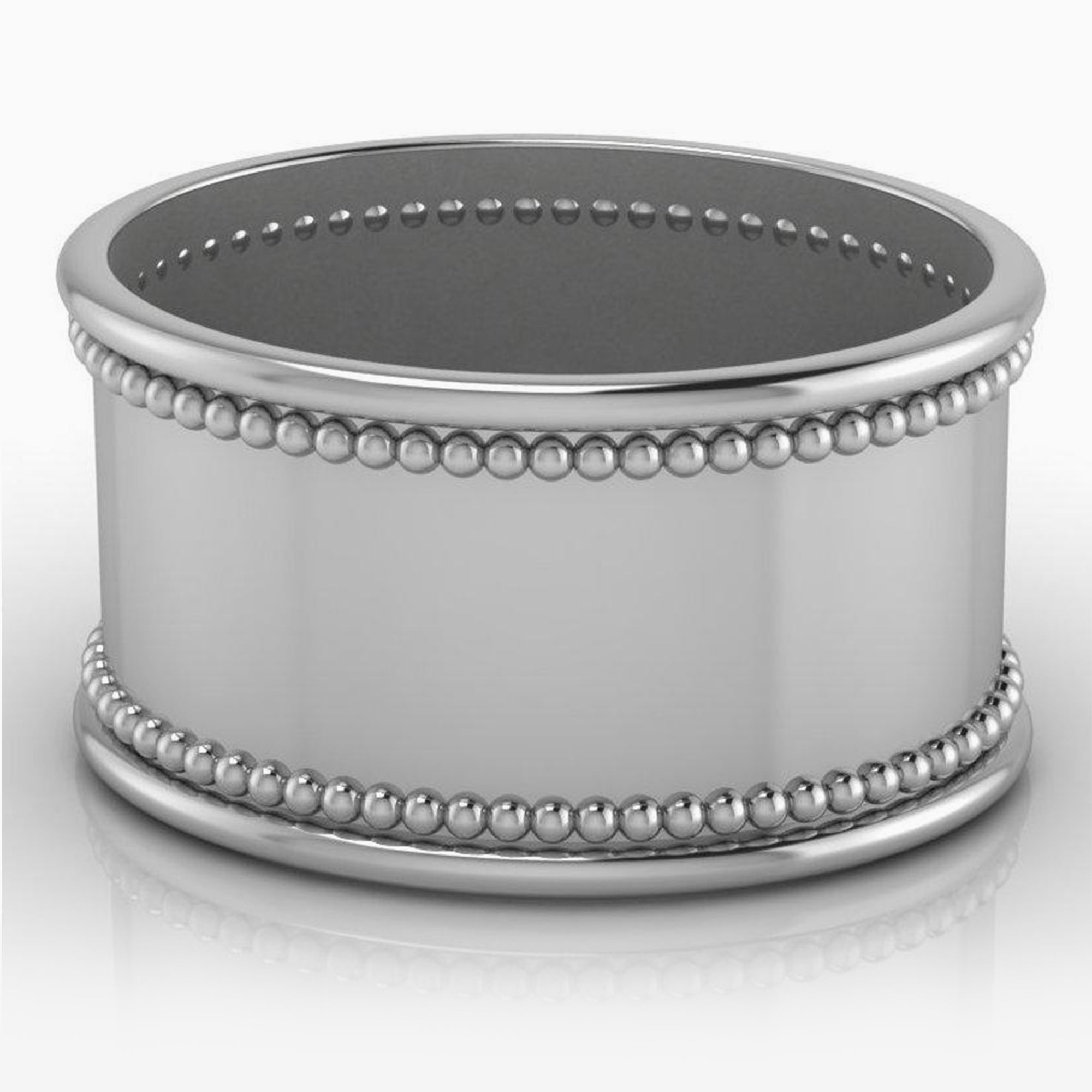Beaded Oval Silver-plate Napkin Rings By Krysaliis - Set Of 4