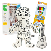 - Hula Boy With Ukulele Coloring Set