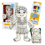- Hula Girl With Pineapple Backpack Coloring Set