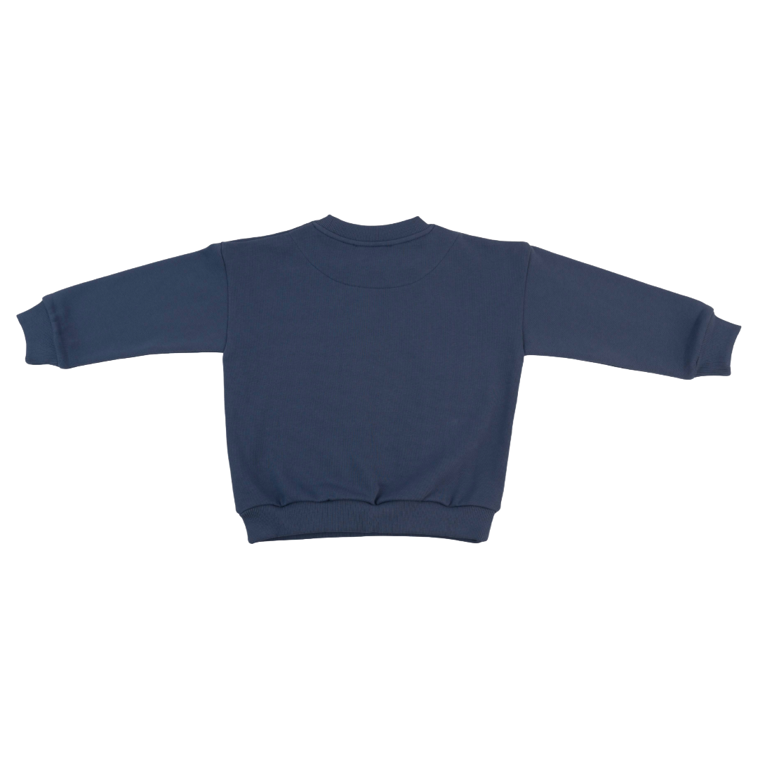 Solid Kids Sweatshirt In Navy Blue