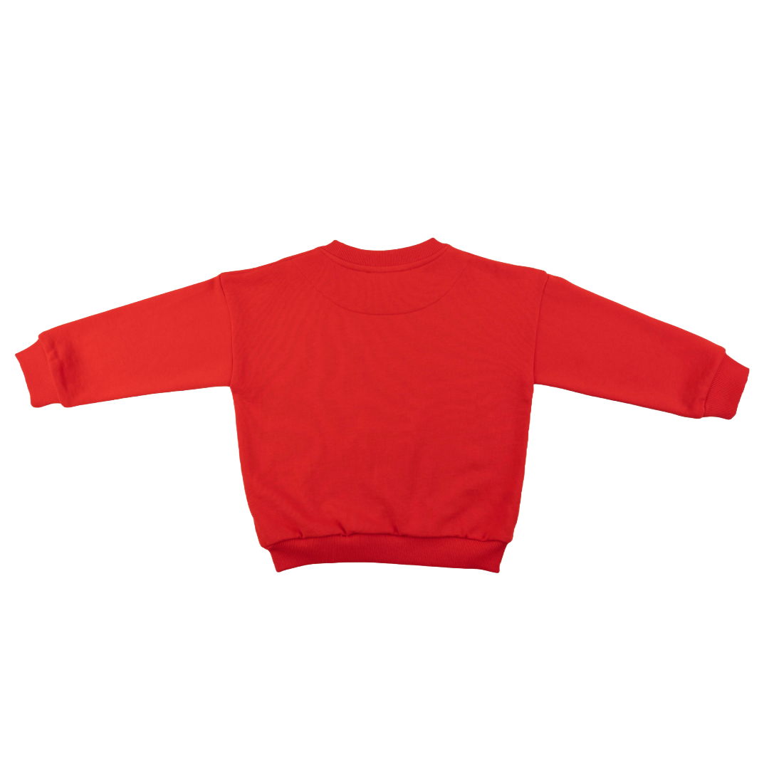 Solid Kids Sweatshirt In Engine Red